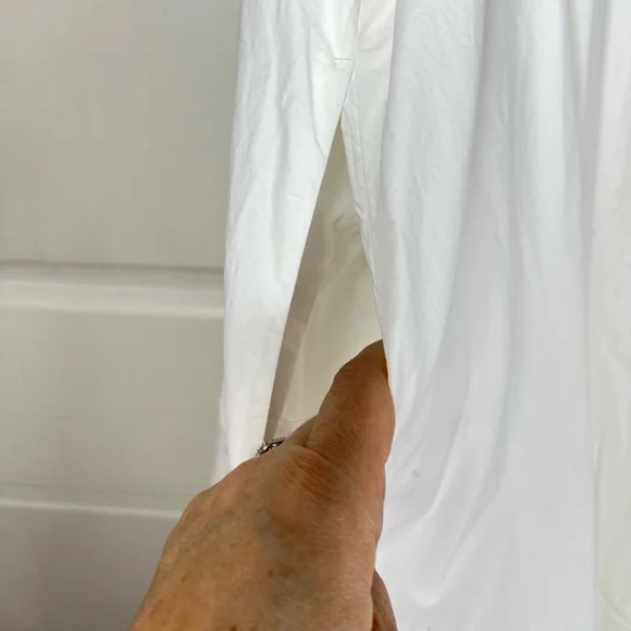 NWT Banana Republic White Lined A-Line Maxi Dress Pockets Adjustable Straps Sz S - Picture 5 of 9